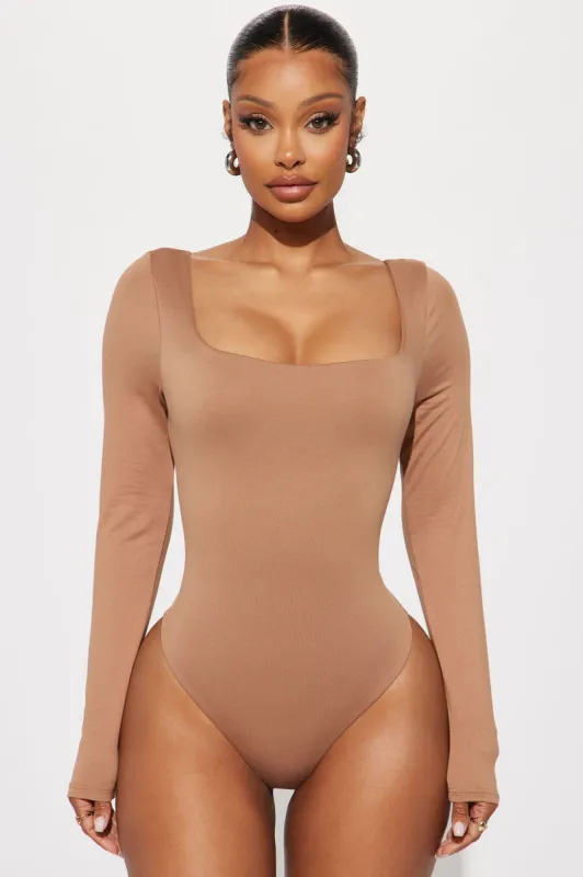 Raissa Long Sleeve Bodysuit - Taupe sold by Fashion Nova