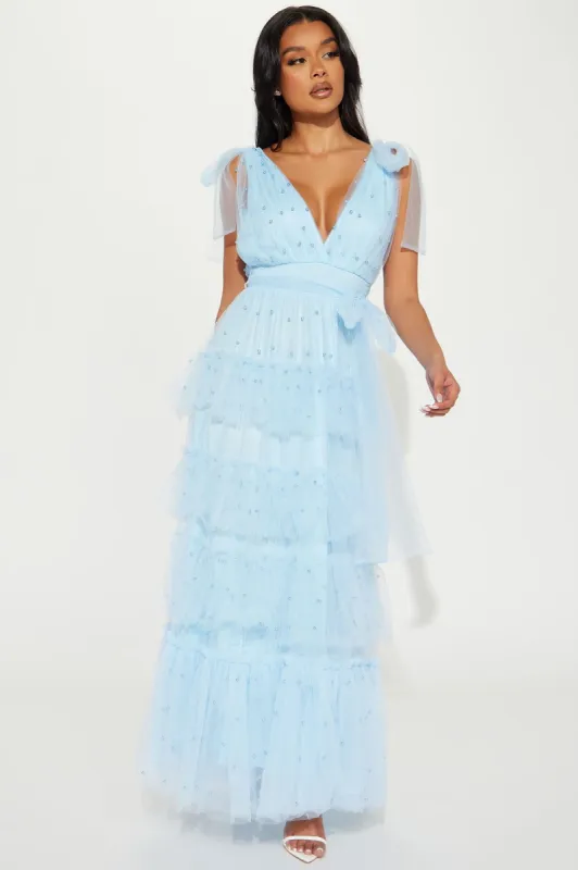 Nya Tulle Maxi Dress - Light Blue sold by Fashion Nova