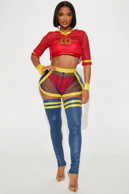 Score The Winning Goal 7 Piece Costume Set - Red/combo made by Fashion Nova