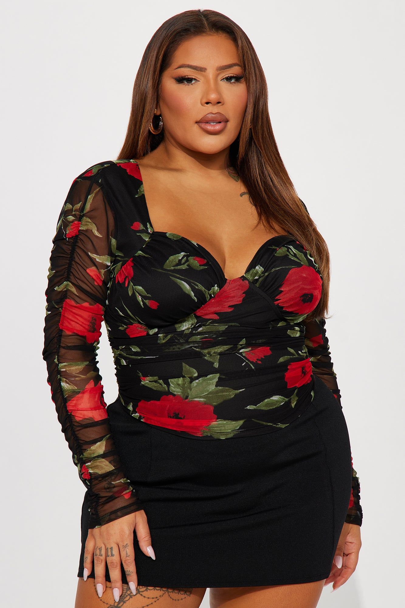Adore You Mesh Top - Red/combo sold by Fashion Nova product image thumbnail 4