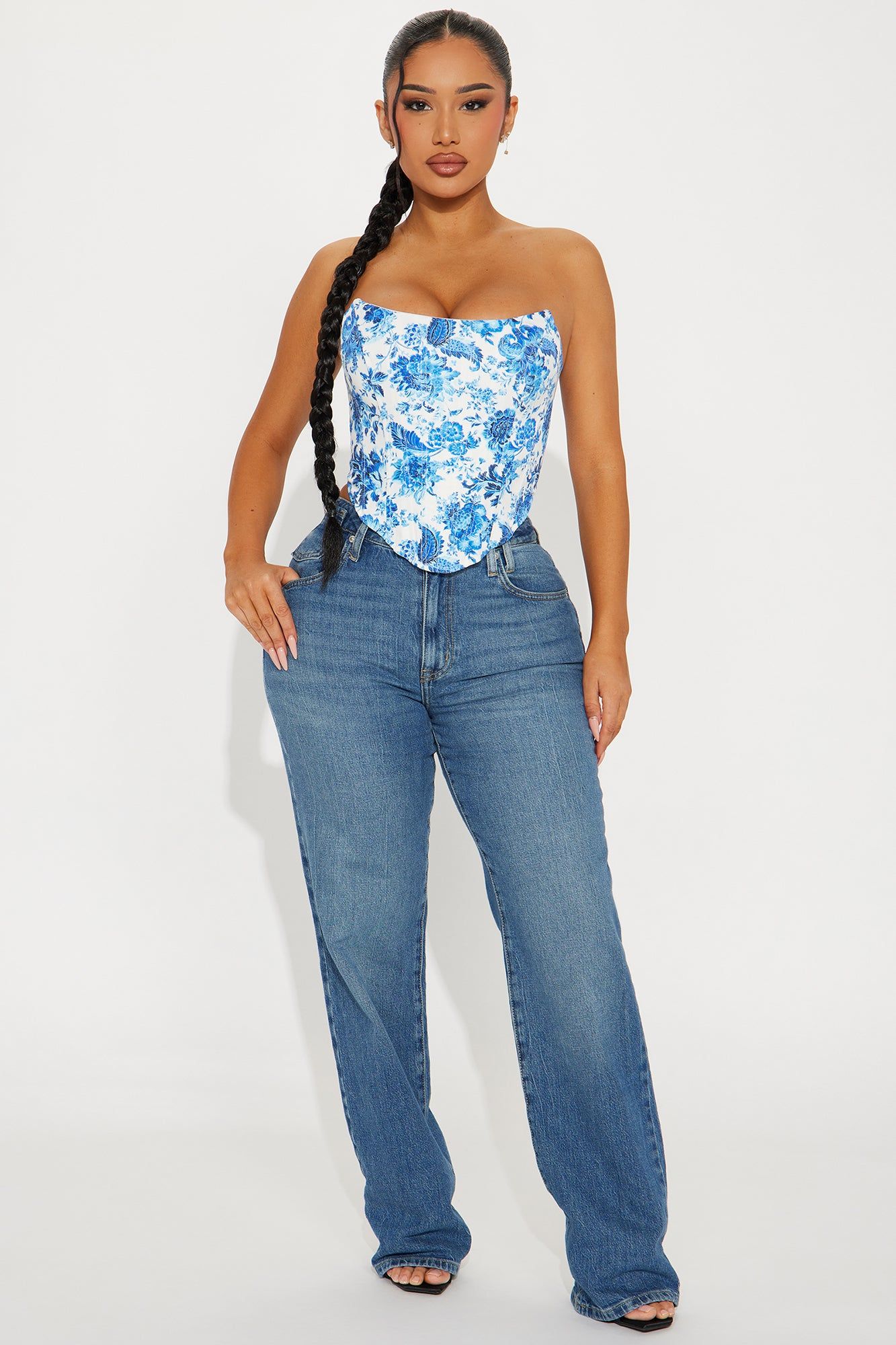 All My Life Floral Corset Top - Blue/combo sold by Fashion Nova product image thumbnail 2