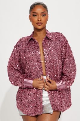 Looking Fab Sequin Top - Pink sold by Fashion Nova