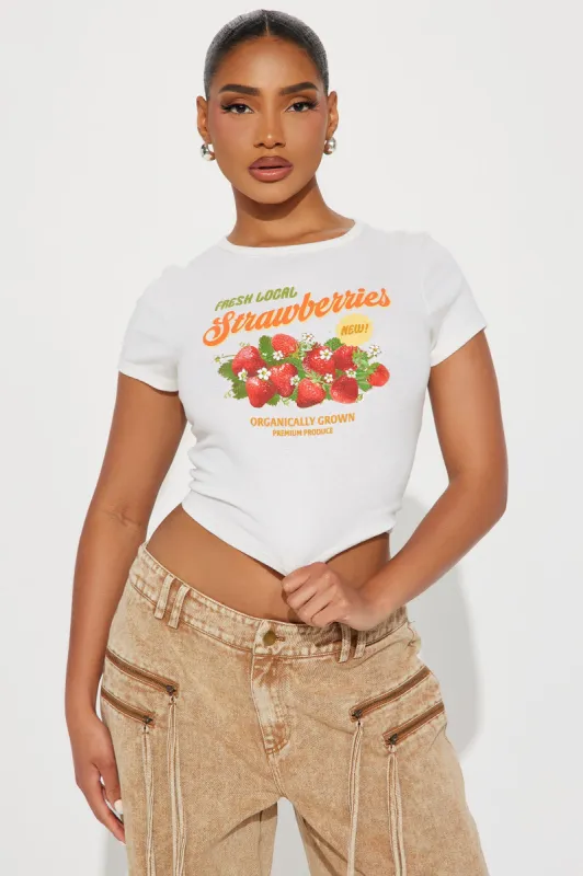 Local Strawberries Graphic Tee - Ivory sold by Fashion Nova