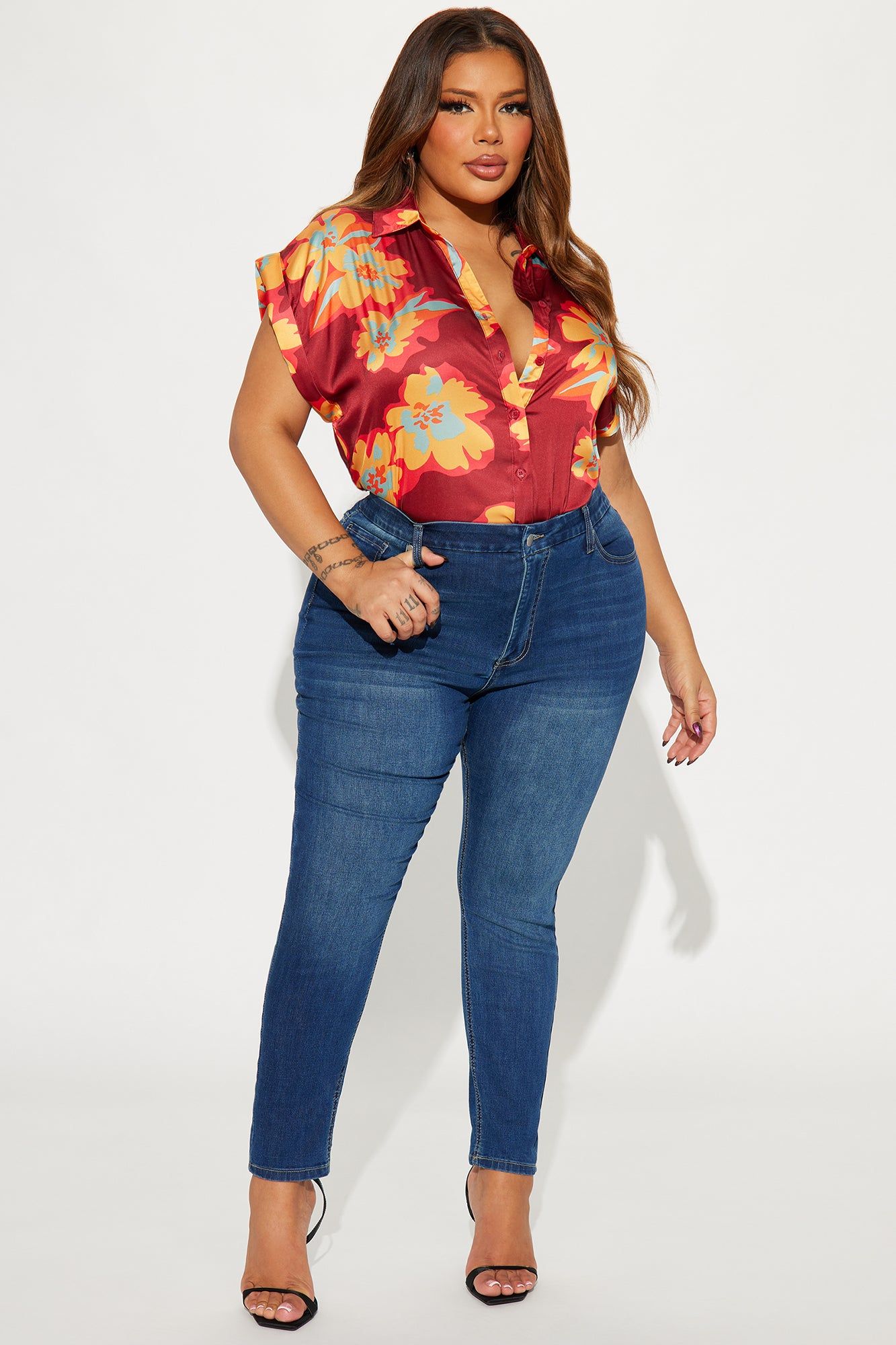 Fiona Printed Shirt - Red/combo sold by Fashion Nova product image thumbnail 5