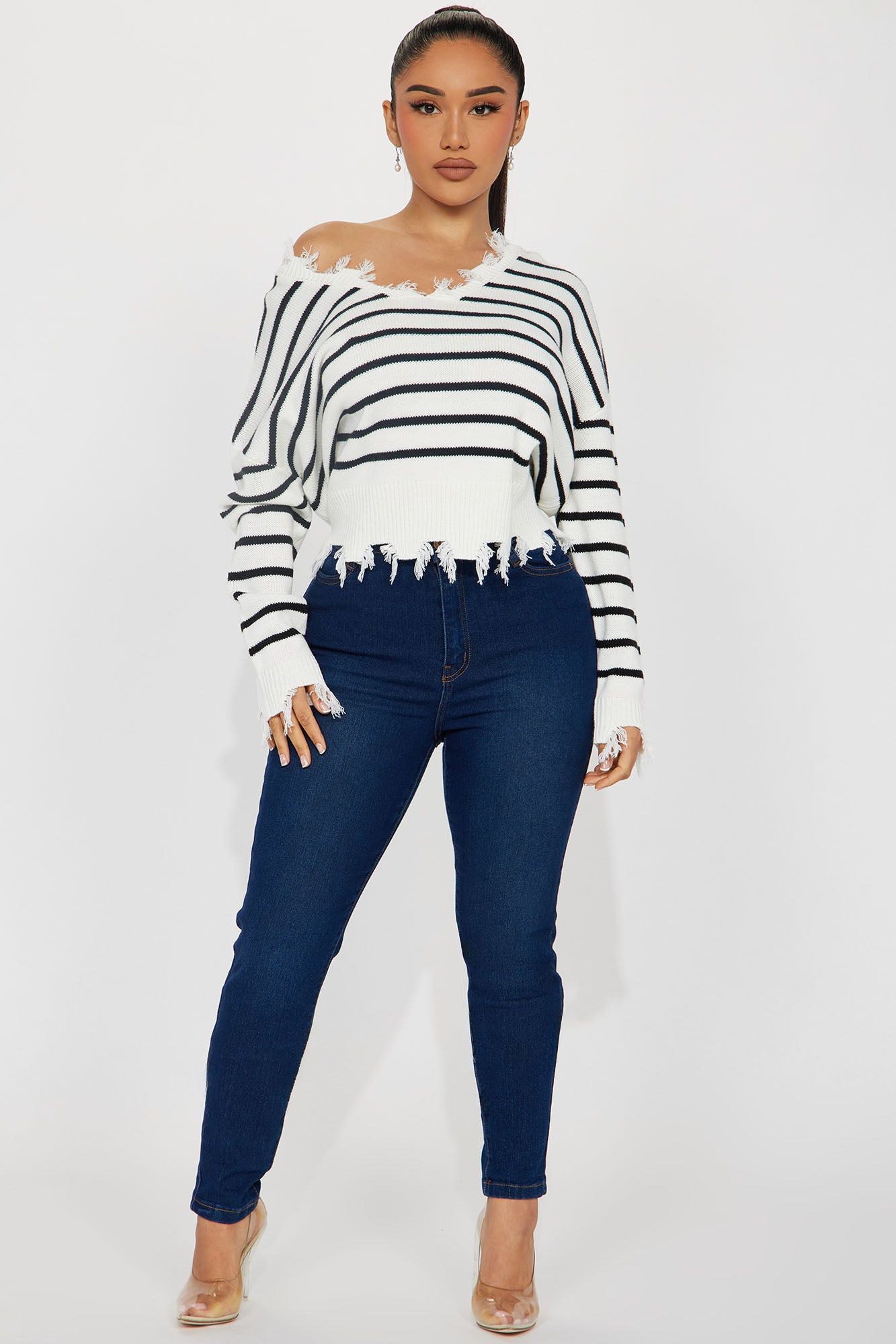 Crushin' It Striped Sweater - Ivory/combo sold by Fashion Nova product image thumbnail 2