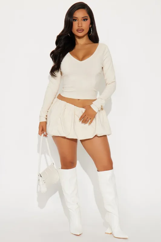 Lillana Bubble Hem Skirt Set - Cream sold by Fashion Nova