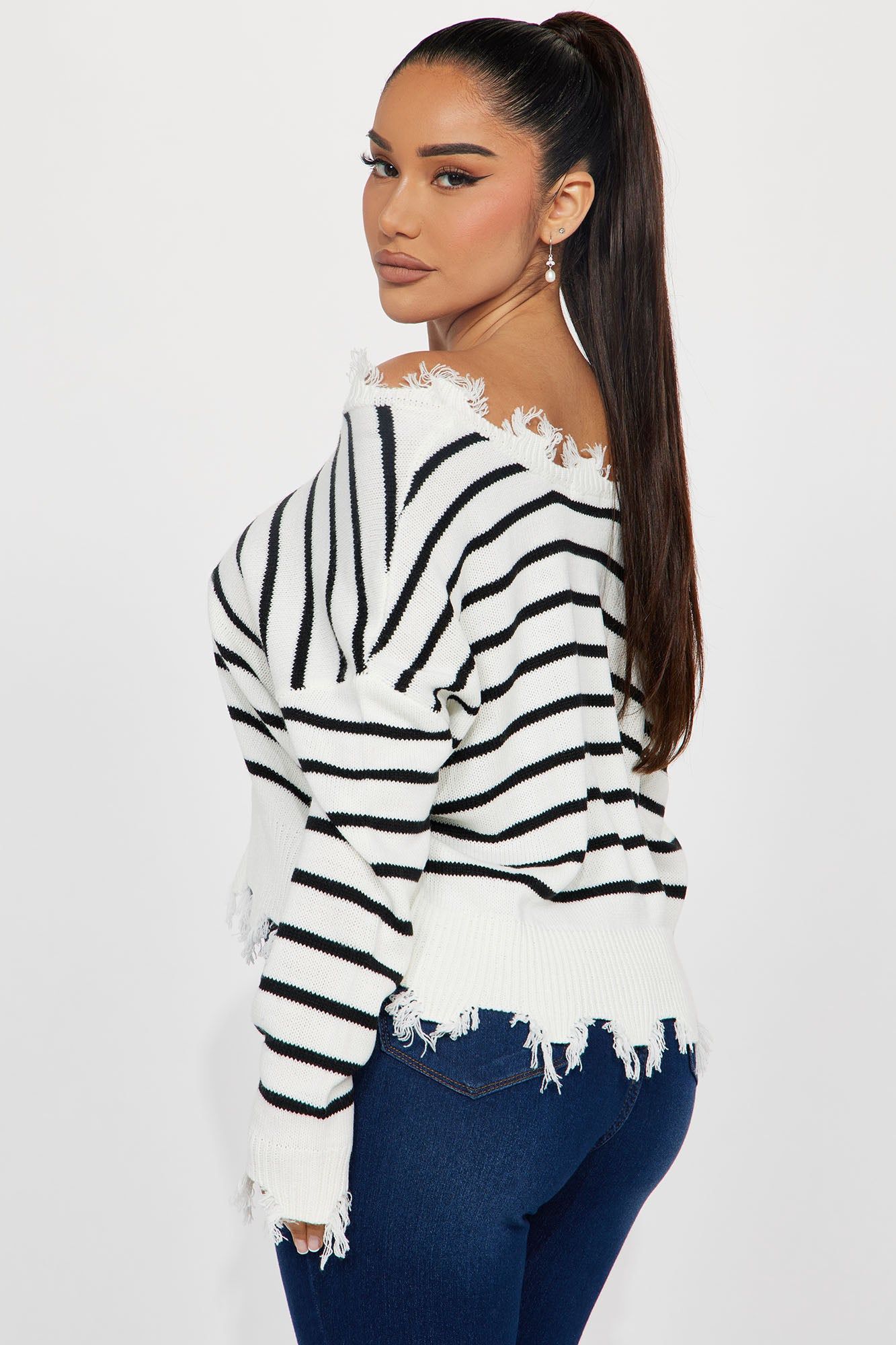 Crushin' It Striped Sweater - Ivory/combo sold by Fashion Nova product image thumbnail 3