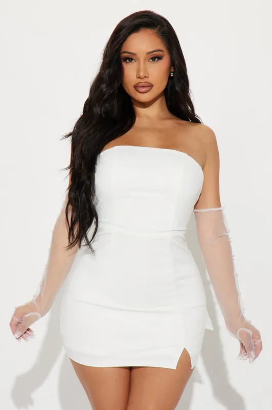 Sealed With A Bow Micro Mini Dress Set - White sold by Fashion Nova