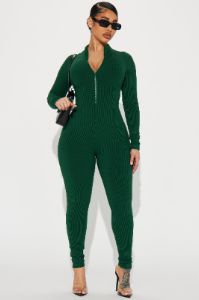 Anabel Snatched Jumpsuit - Hunter sold by Fashion Nova