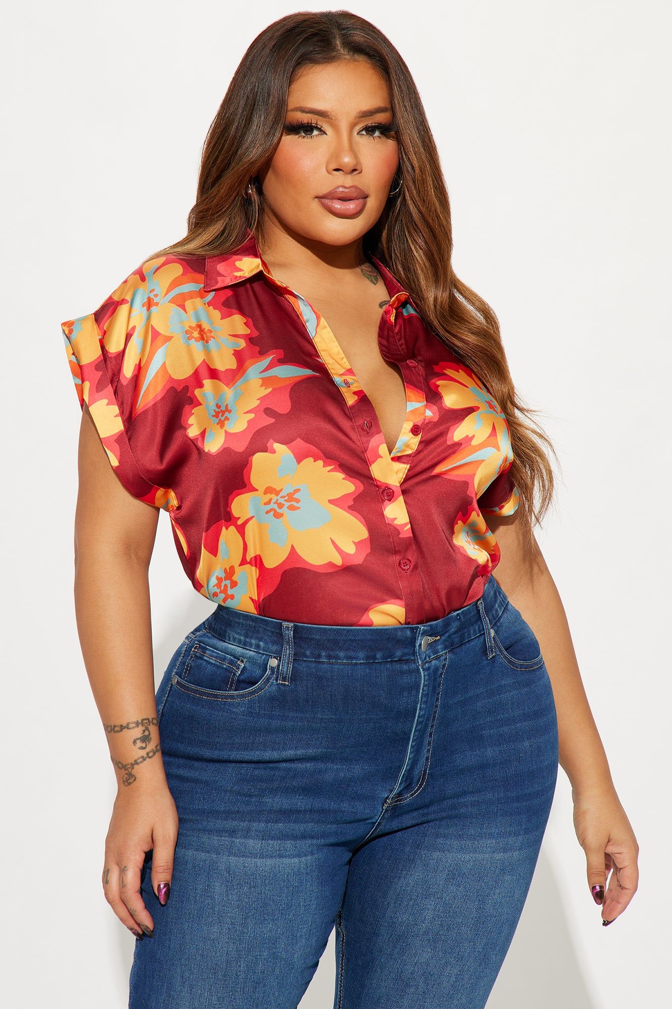Fiona Printed Shirt - Red/combo sold by Fashion Nova product image thumbnail 4