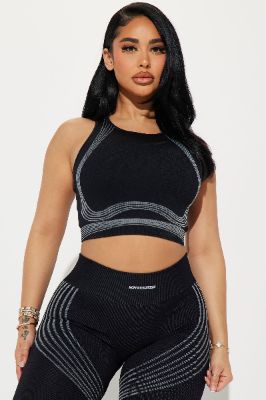 Speed Flex Seamless Shaping Sports Bra - Black sold by Fashion Nova