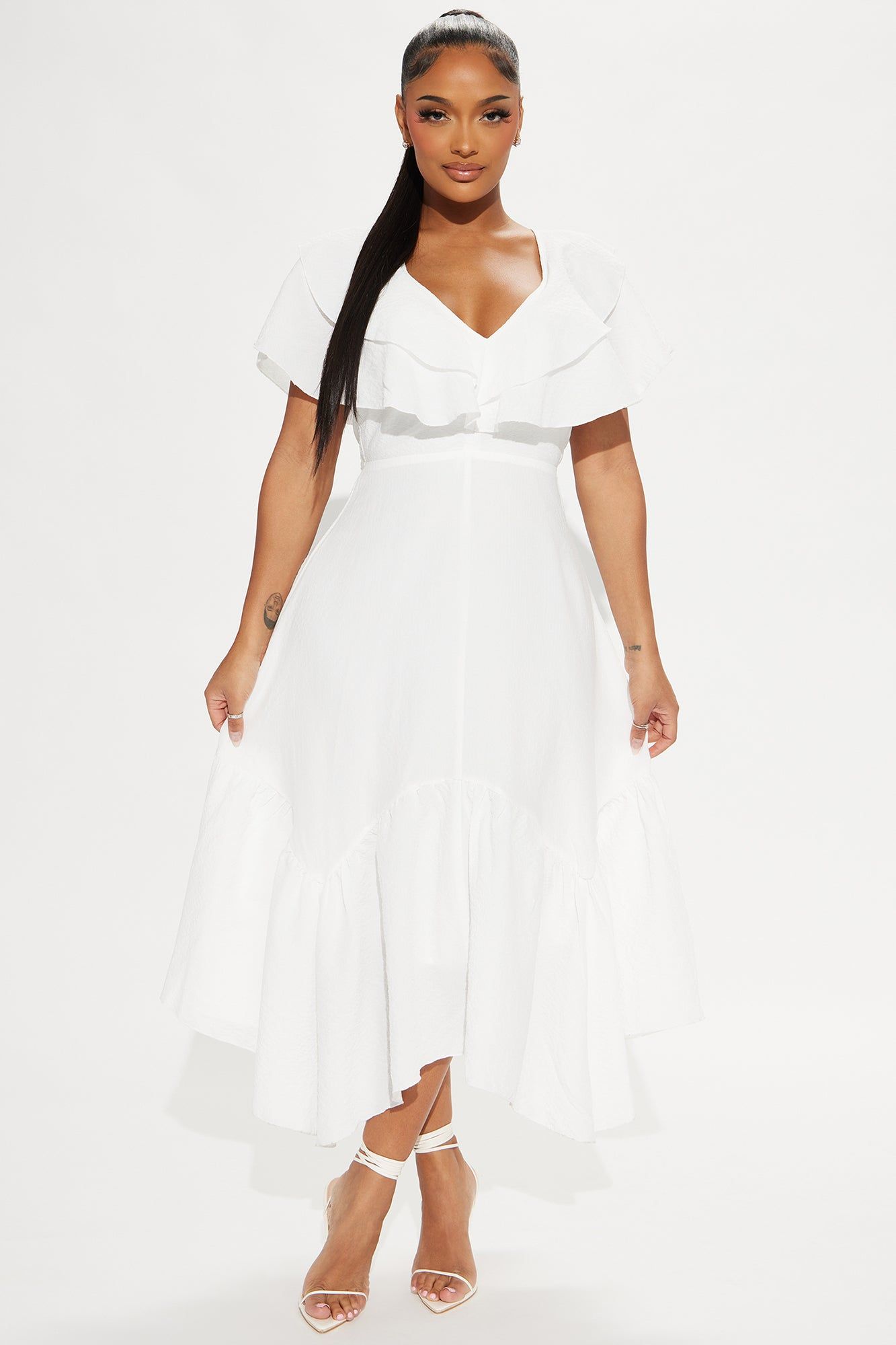 Addison Airflow Midi Dress - White sold by Fashion Nova