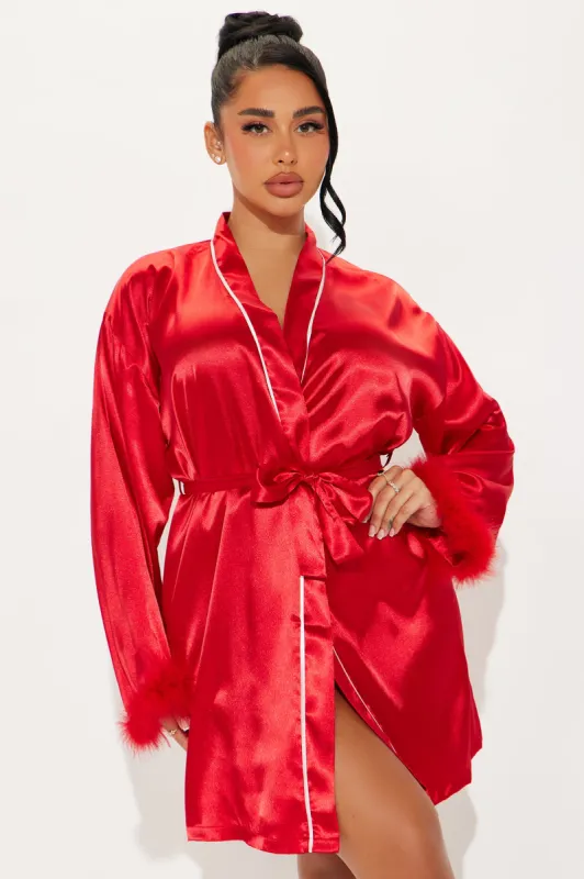 Sweet Dreams Satin PJ Robe - Red sold by Fashion Nova