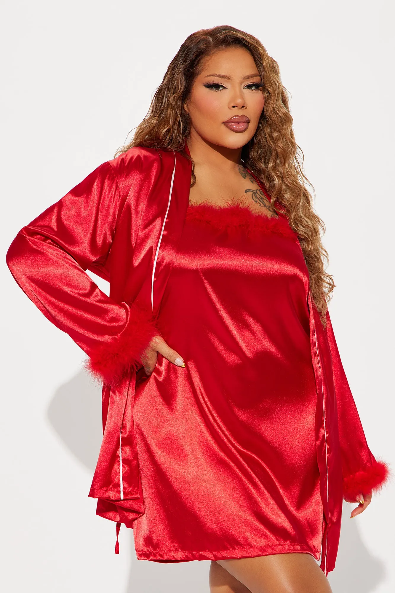 Sweet Dreams Satin PJ Robe - Red sold by Fashion Nova product image thumbnail 4