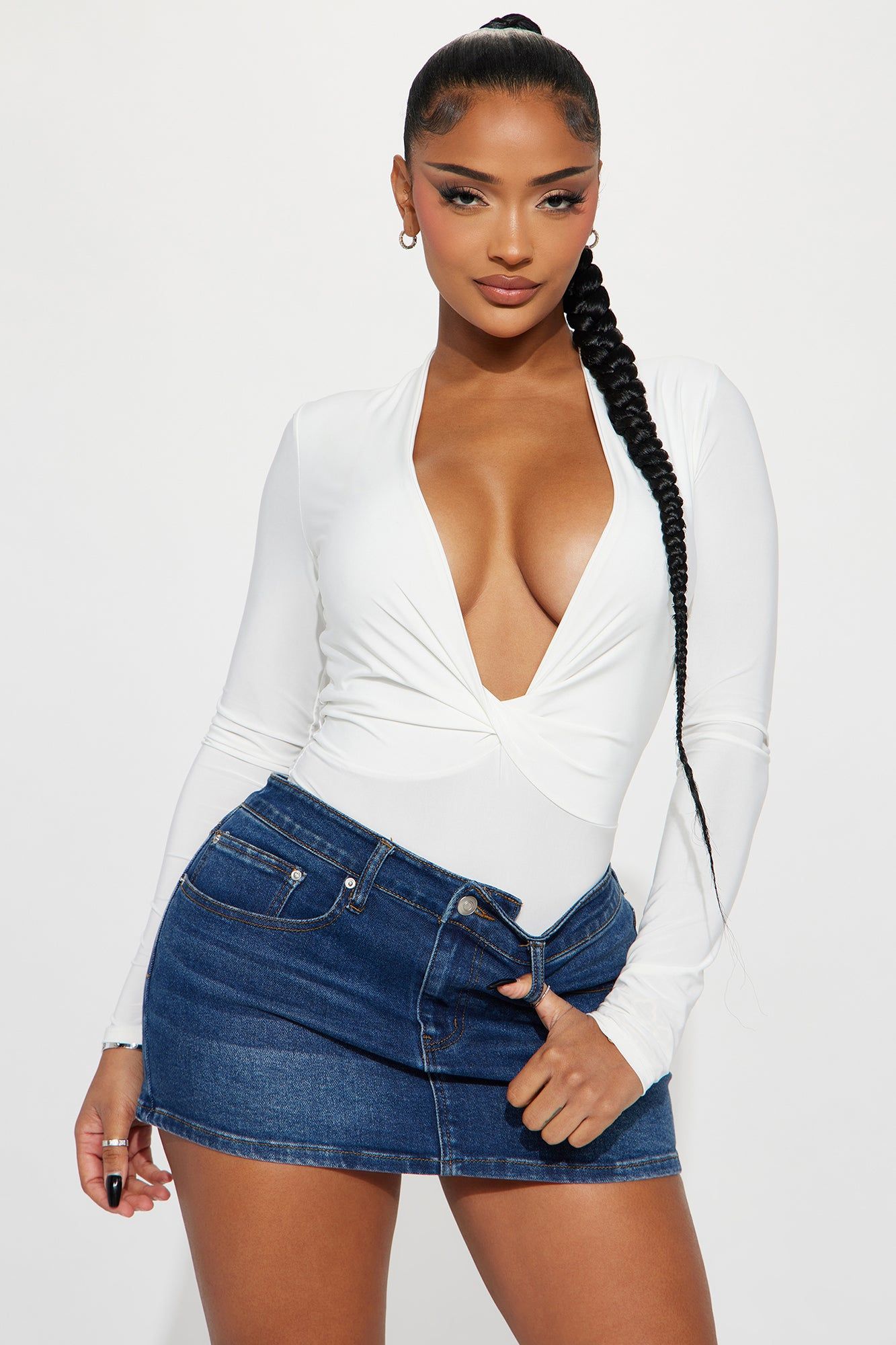 Lizette Twist Front Bodysuit - Ivory sold by Fashion Nova product image thumbnail 3