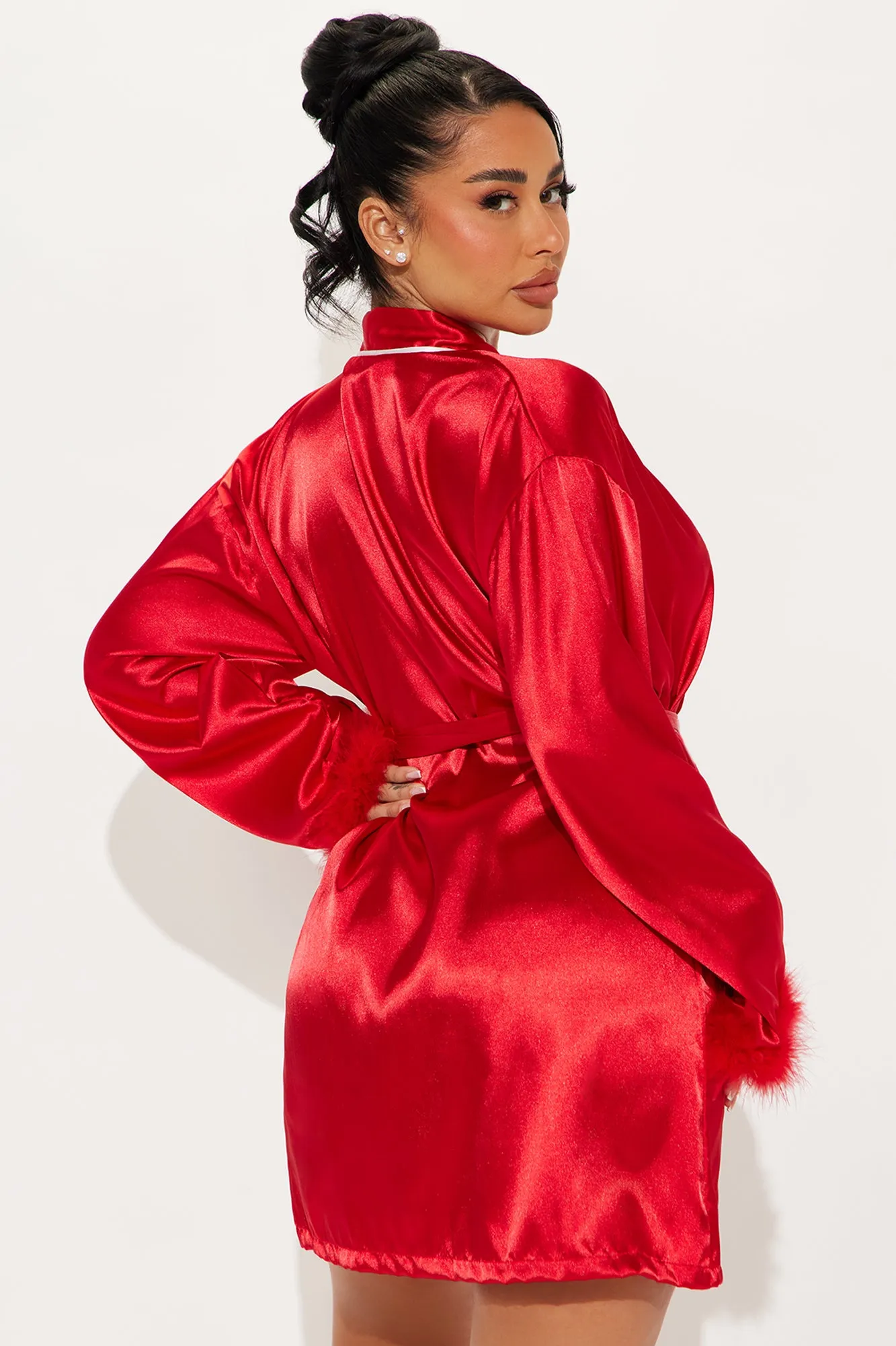Sweet Dreams Satin PJ Robe - Red sold by Fashion Nova product image thumbnail 3