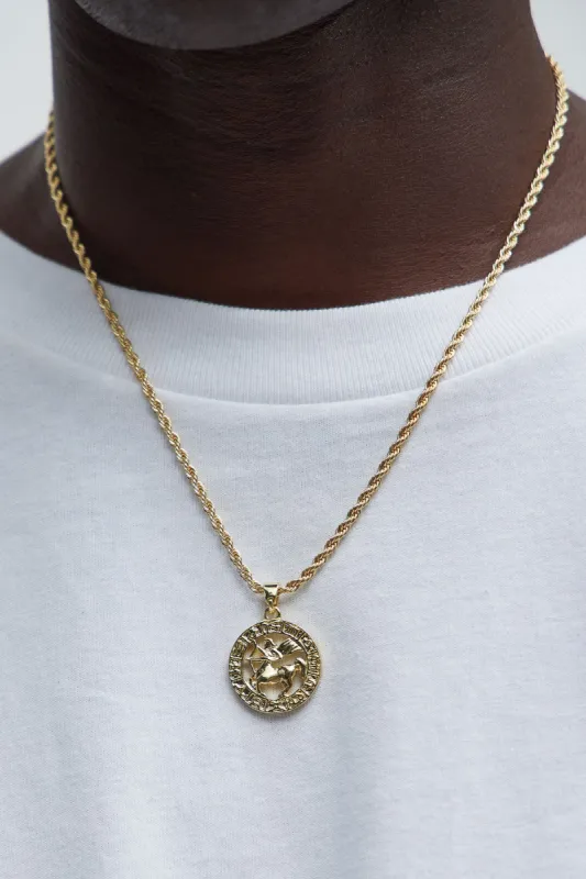 Sagittarius Zodiac Pendant Necklace - Gold sold by Fashion Nova