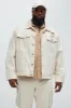 Benson Distressed Trucker Jacket - Cream sold by Fashion Nova