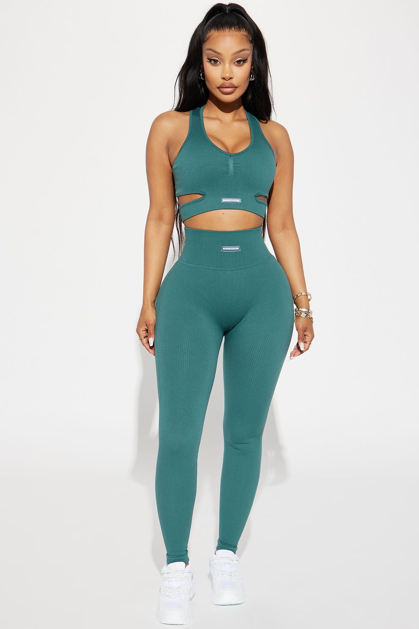 Roxane Ribbed Seamless Active Sports Bra - Teal sold by Fashion Nova product image thumbnail 2