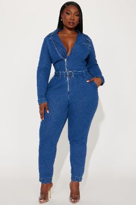 Good For Your Ego Denim Jumpsuit - Medium Wash sold by Fashion Nova
