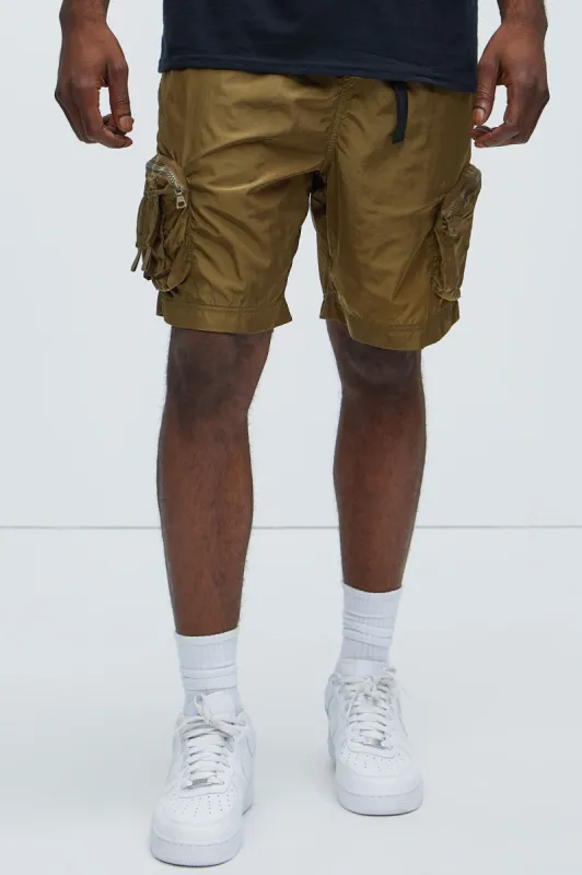 Noah Belted Shorts - Olive sold by Fashion Nova