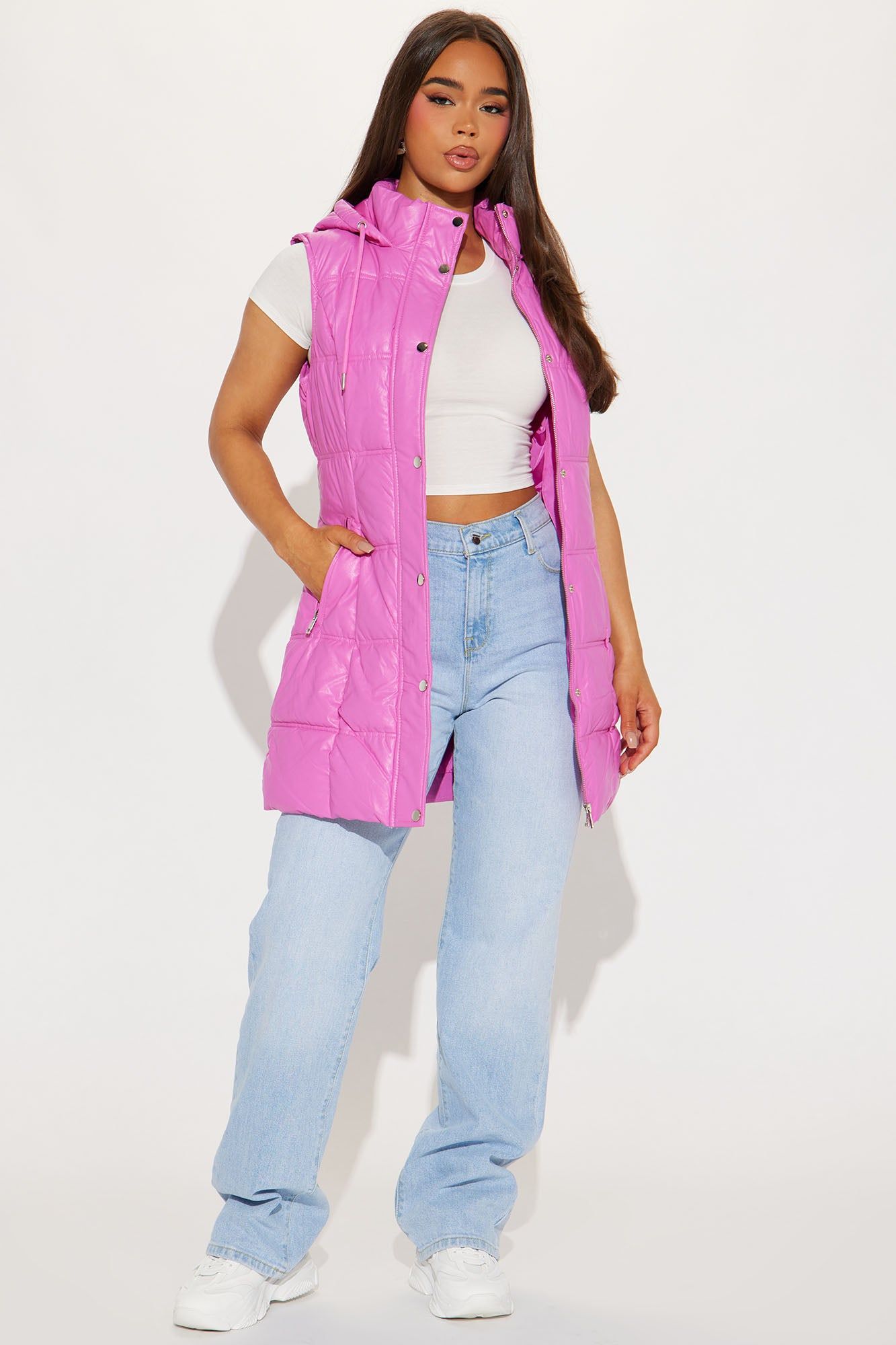 Street Style Puffer Vest - Pink sold by Fashion Nova