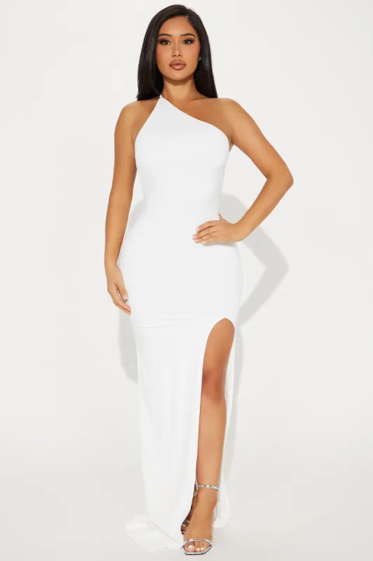 Sofia Backless Maxi Dress - White sold by Fashion Nova