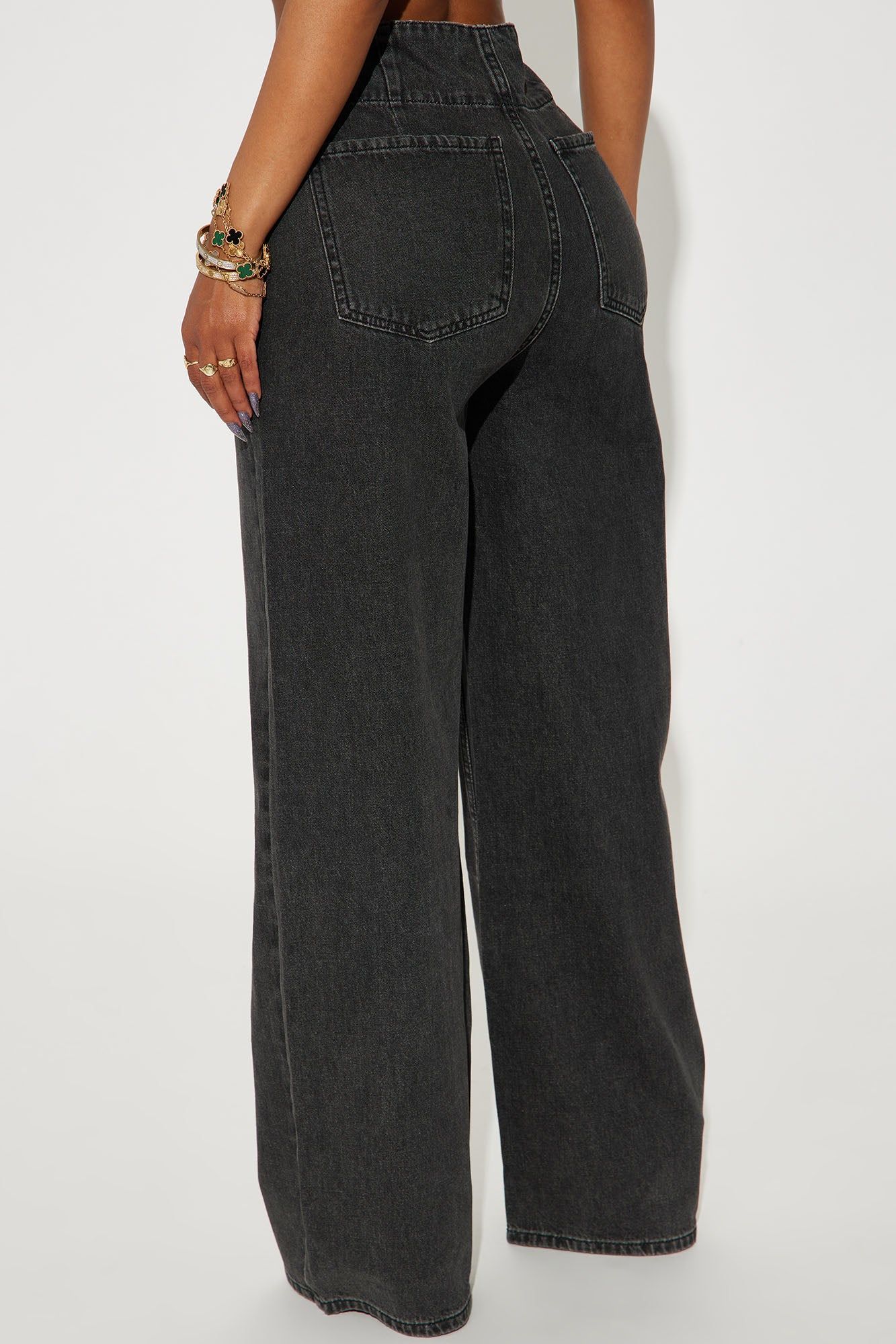 Daring Drop Waist Baggy Jeans - Black Wash sold by Fashion Nova product image thumbnail 3