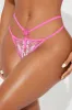 Halie Lace Crotchless Thong Panty - Hot Pink sold by Fashion Nova