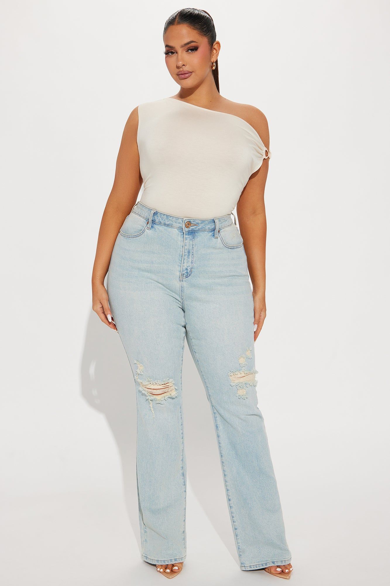 A Sure Thing One Shoulder Top - Cream sold by Fashion Nova product image thumbnail 5