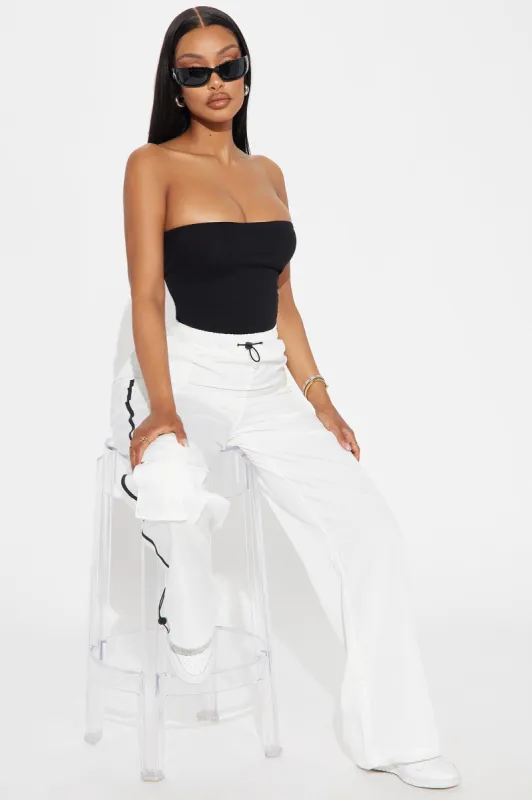 Certified Trackstar Windbreaker Track Pant - White sold by Fashion Nova