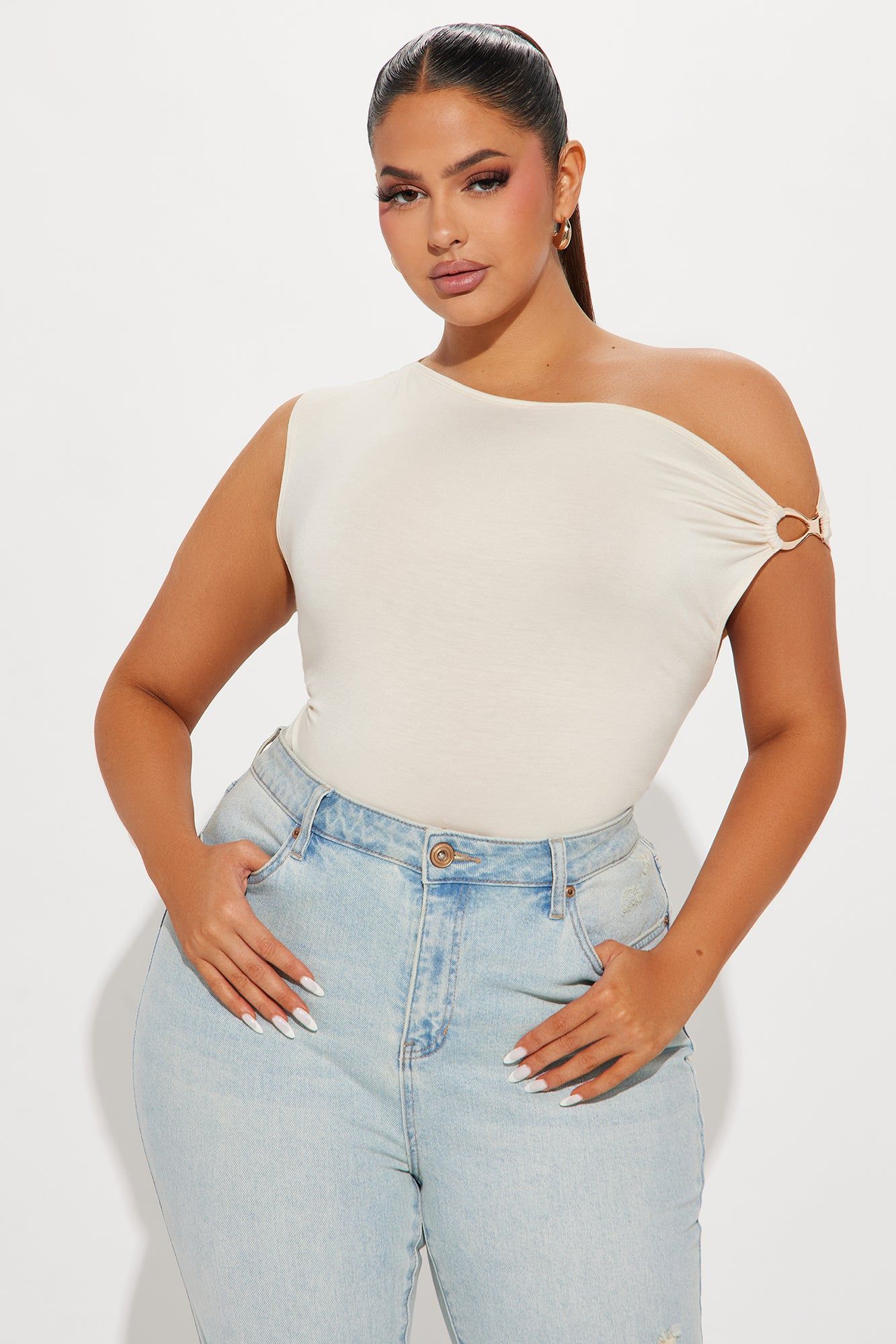 A Sure Thing One Shoulder Top - Cream sold by Fashion Nova product image thumbnail 4