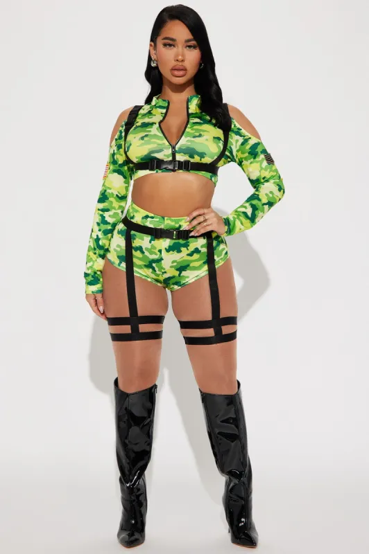 Special Ops Babe 5 Piece Costume Set - Green/combo sold by Fashion Nova
