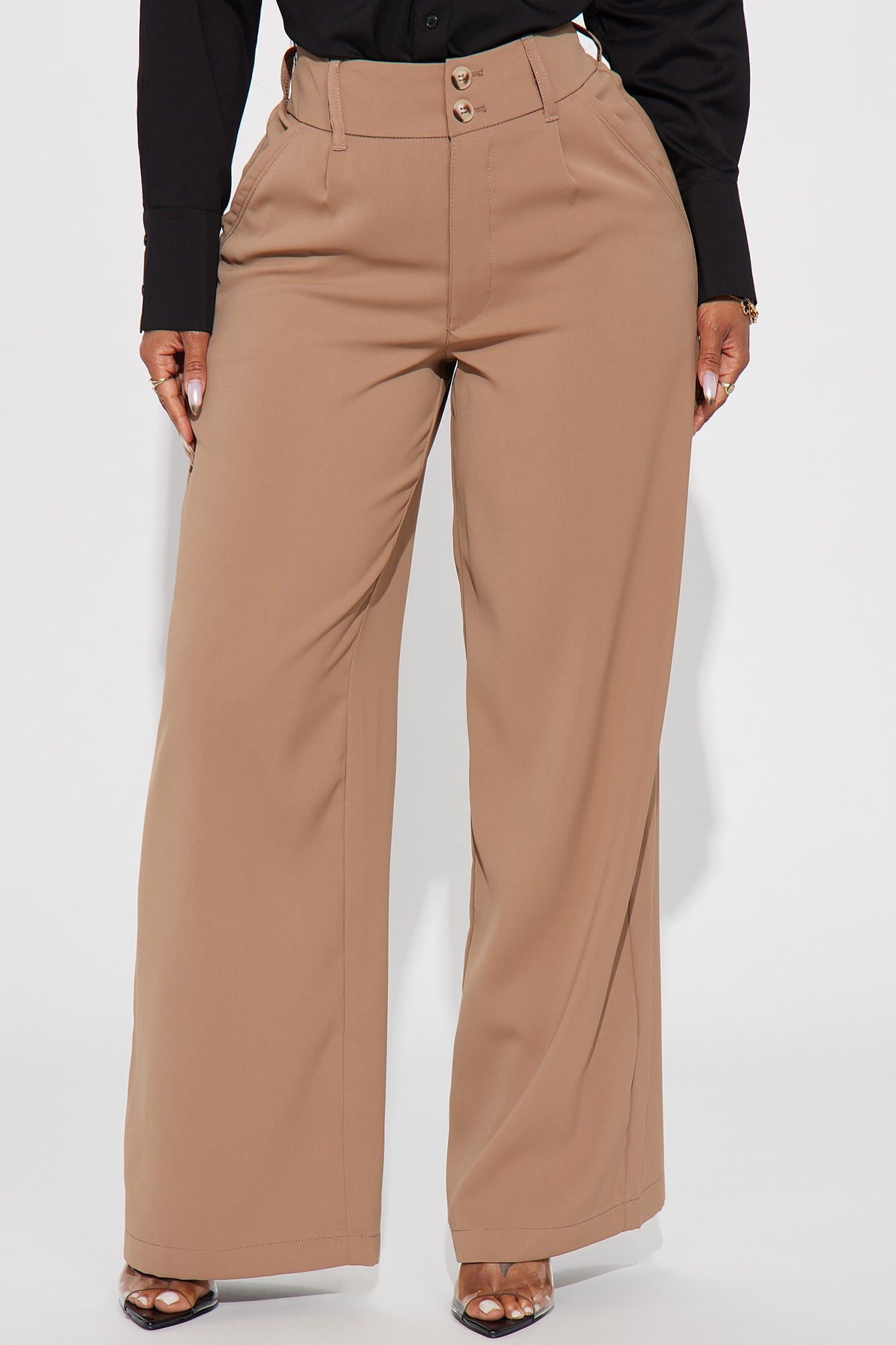 Tanya Wide Leg Trouser - Taupe sold by Fashion Nova product image thumbnail 2