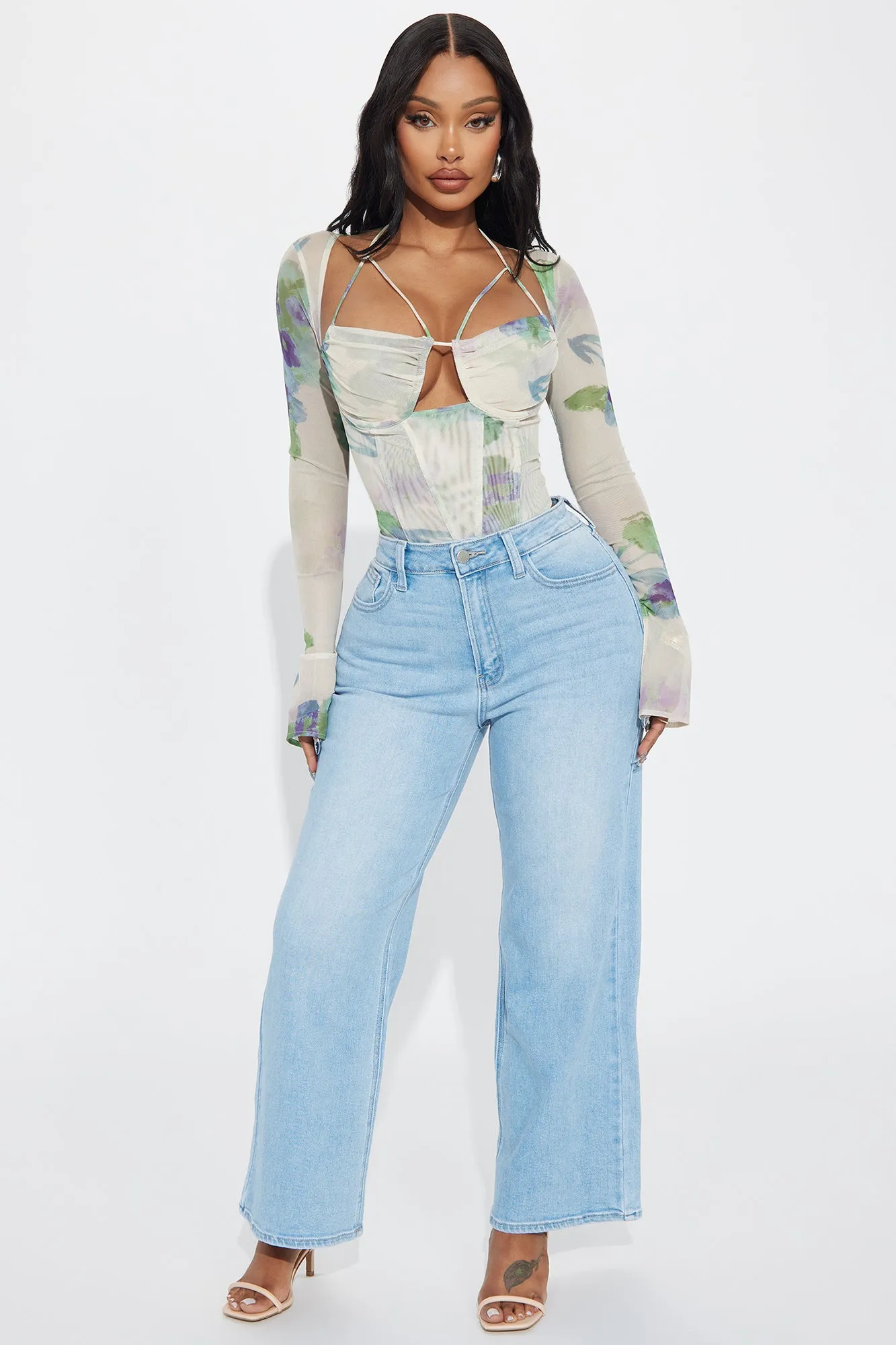 Feels Like Heaven Bodysuit - Natural/Combo sold by Fashion Nova product image thumbnail 2