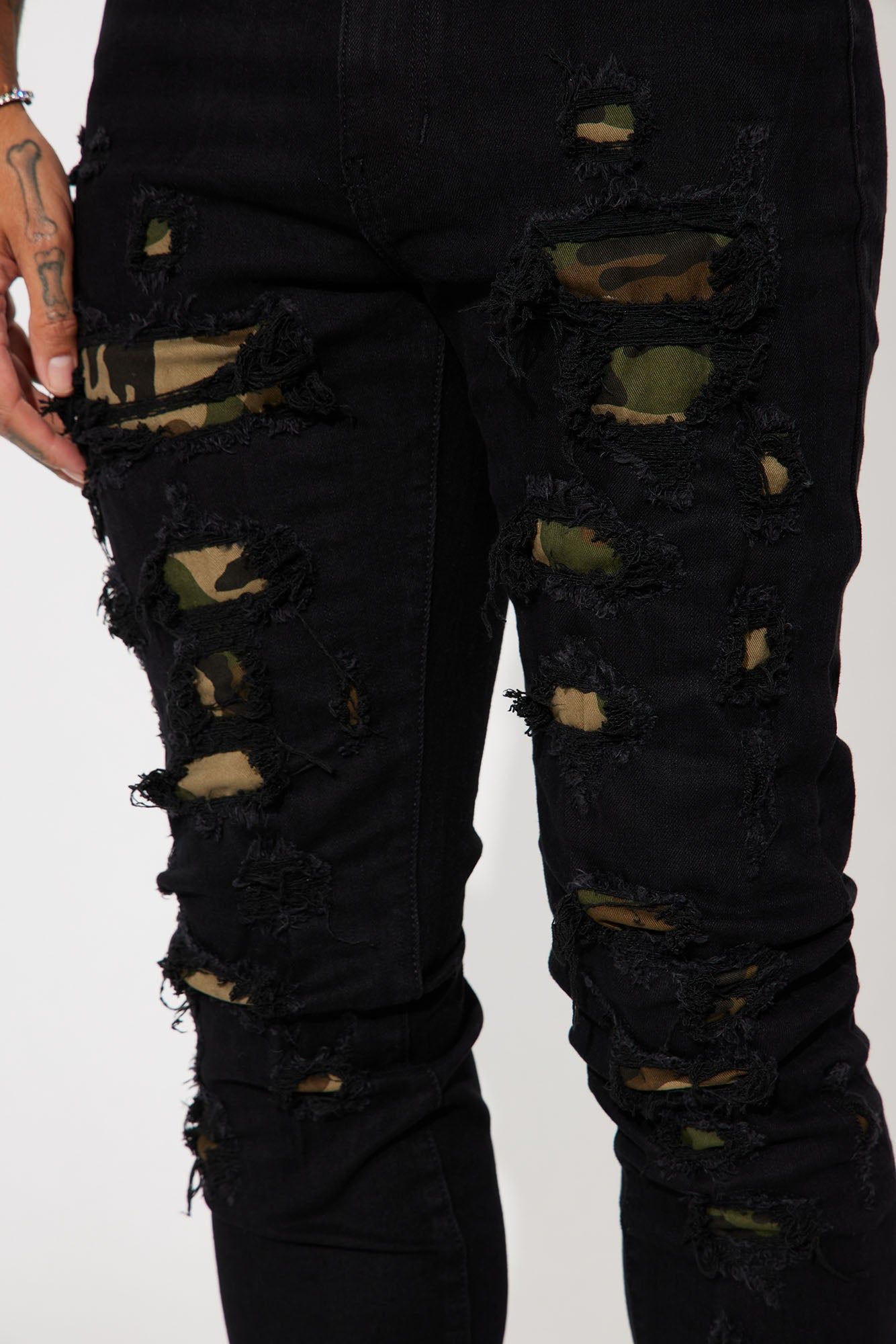 Fuel The Fire Stacked Skinny Jeans - Black sold by Fashion Nova product image thumbnail 4