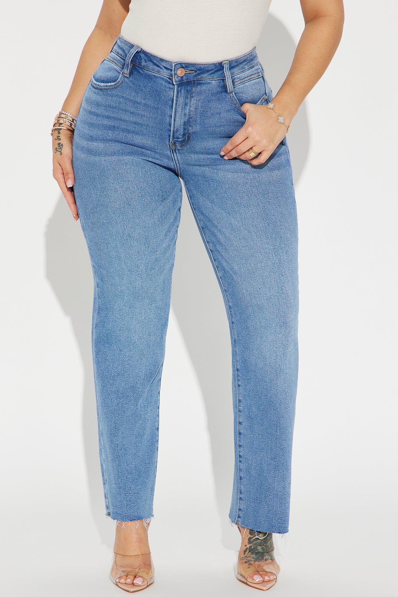 Got A Hold On You Stretch Straight Leg Jeans - Medium Wash sold by Fashion Nova product image thumbnail 2