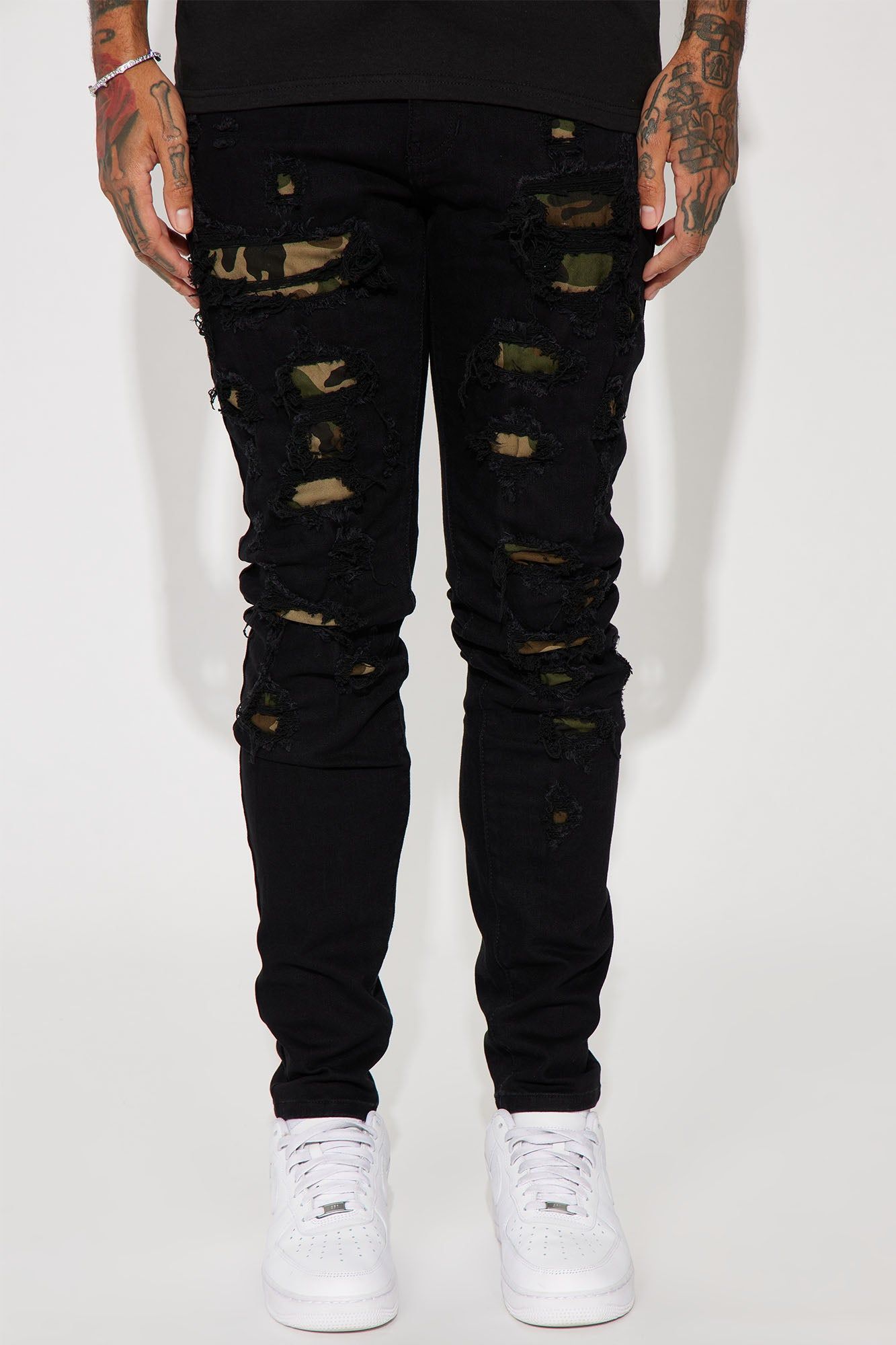 Fuel The Fire Stacked Skinny Jeans - Black sold by Fashion Nova