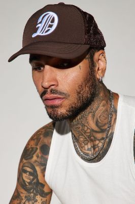 Detroit Trucker Hat - Dark Brown sold by Fashion Nova