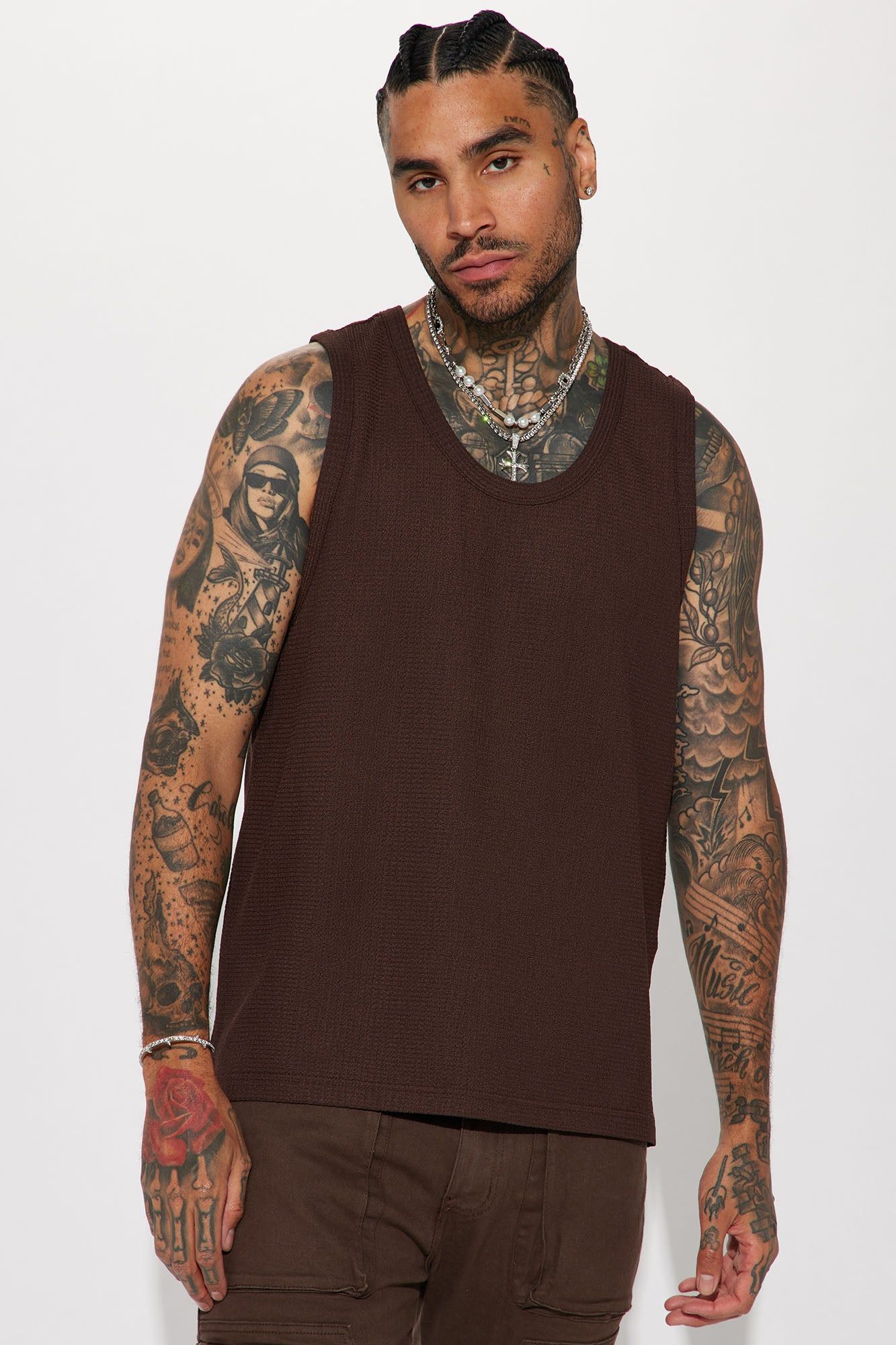 The Forest Drive Tank - Dark Brown sold by Fashion Nova