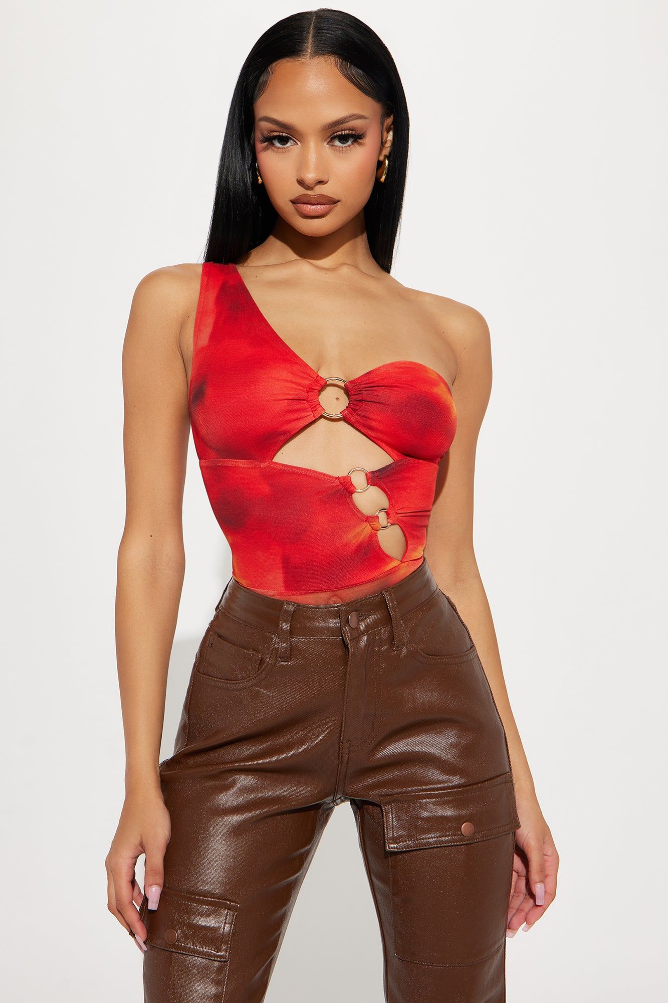 Electric Love Mesh Bodysuit - Orange/combo sold by Fashion Nova product image thumbnail 3