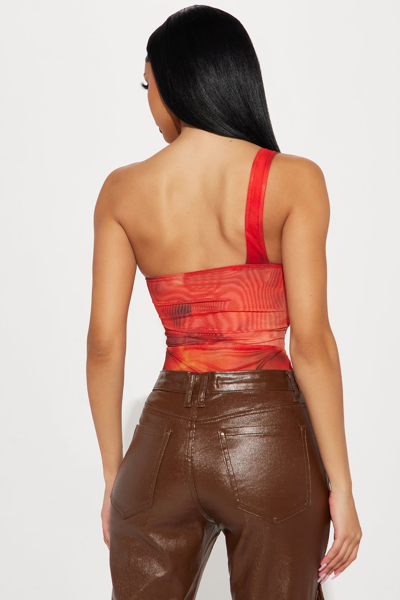 Electric Love Mesh Bodysuit - Orange/combo sold by Fashion Nova product image thumbnail 4