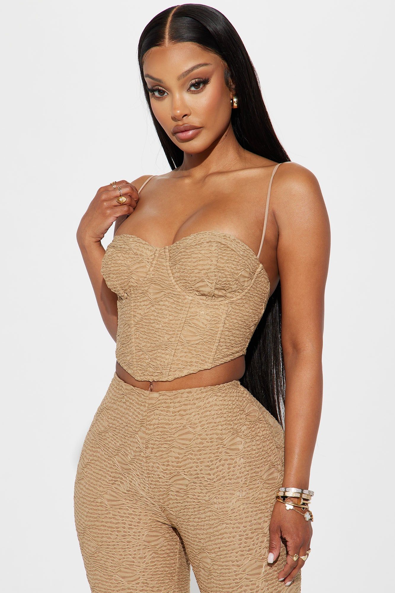 Macie Textured Pant Set - Mocha sold by Fashion Nova product image thumbnail 2