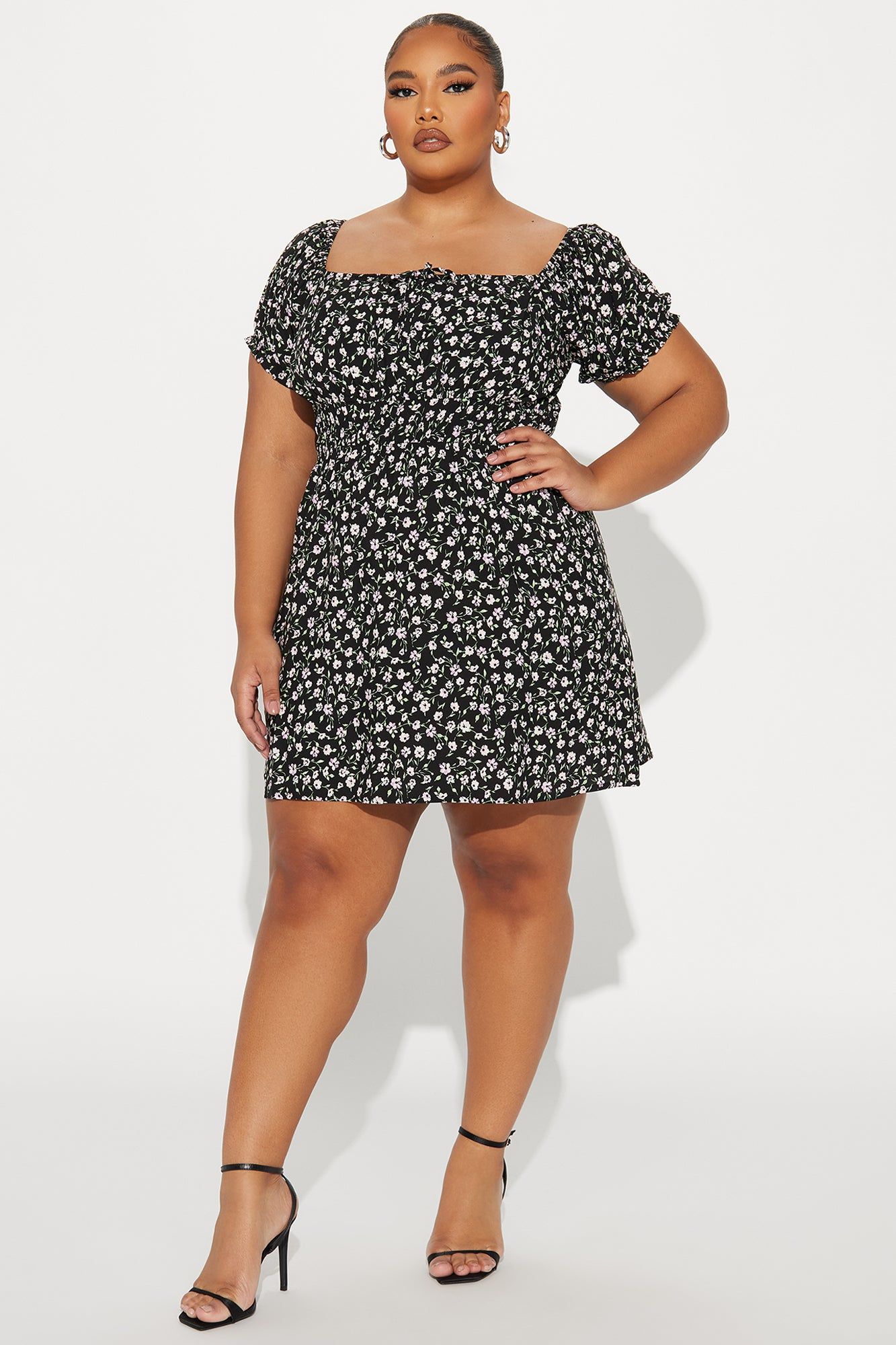 Sally Floral Mini Dress - Black/combo sold by Fashion Nova product image thumbnail 4