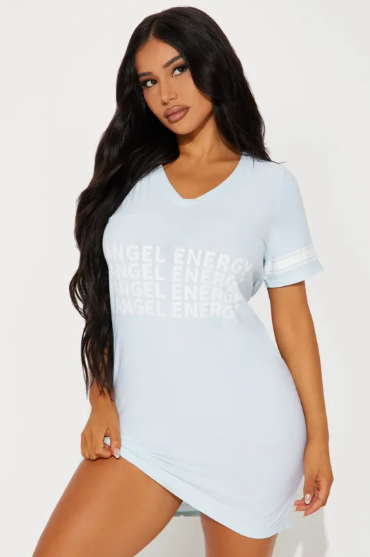 Angel Energy PJ Sleep Shirt - Light Blue made by Fashion Nova