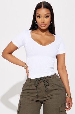 Reyna Seamless Top - White sold by Fashion Nova
