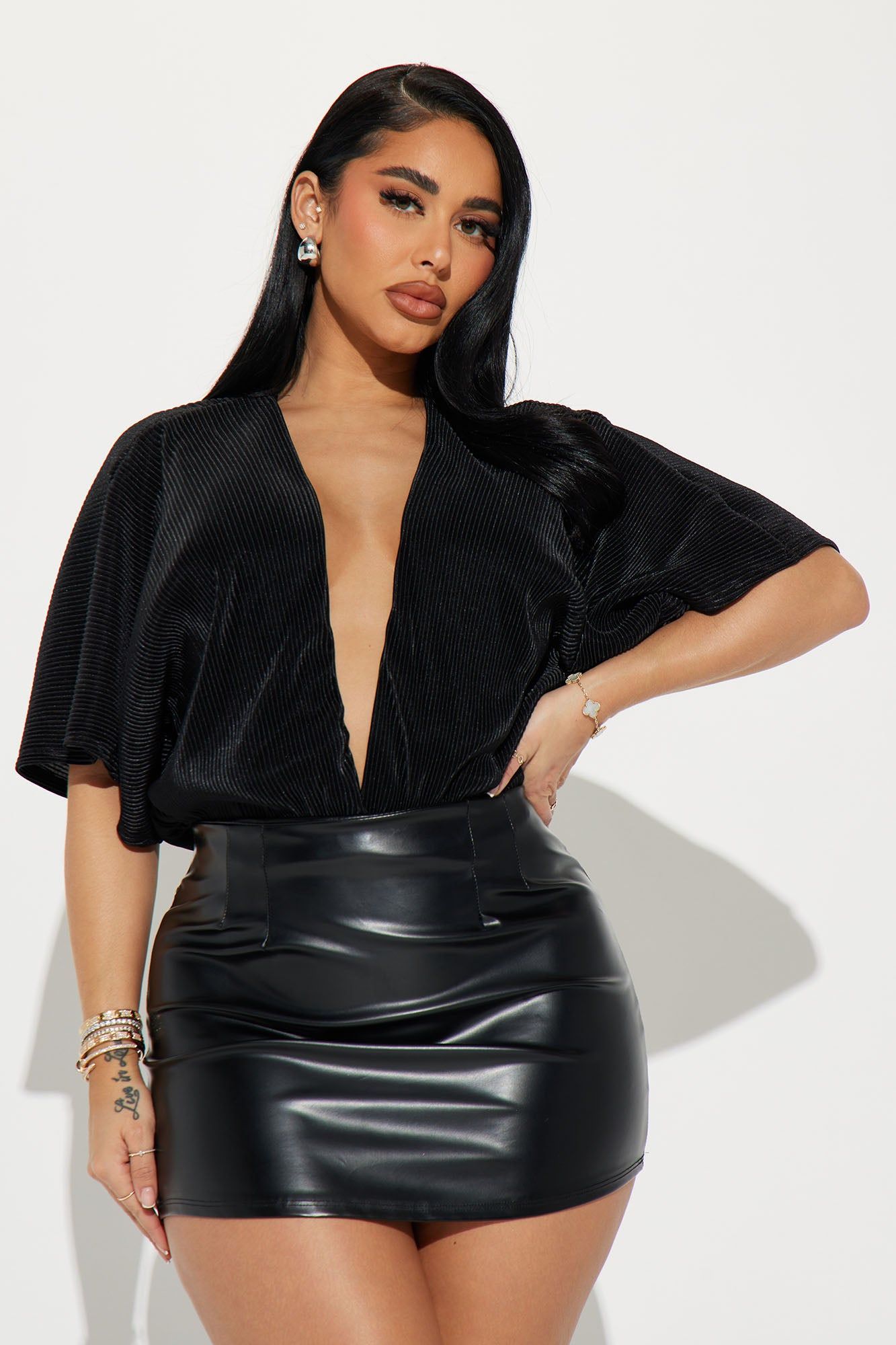 Mariah Plisse Bodysuit - Black sold by Fashion Nova product image thumbnail 3