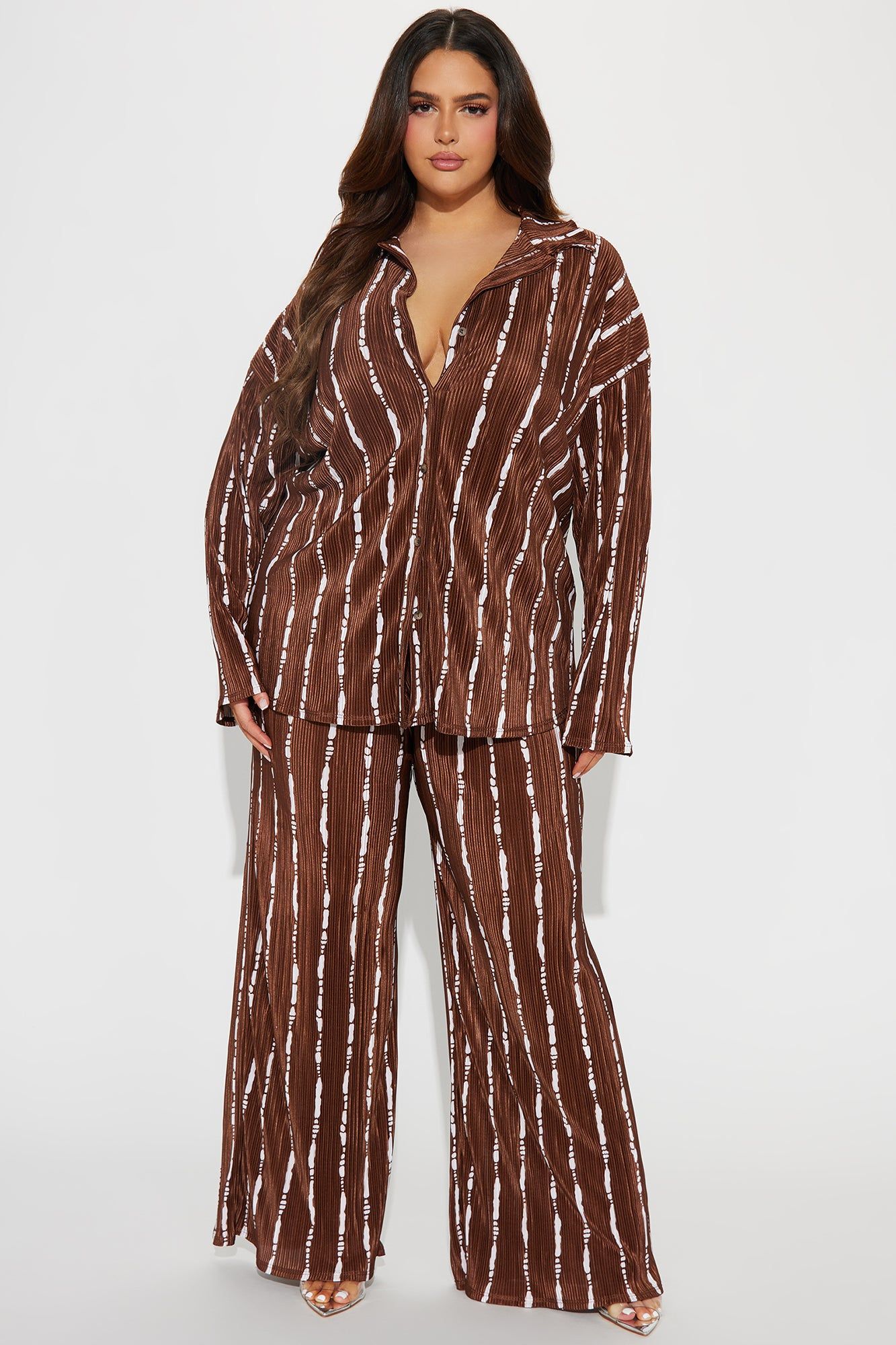 Sweet Crush Plisse Pant Set - Brown sold by Fashion Nova product image thumbnail 4