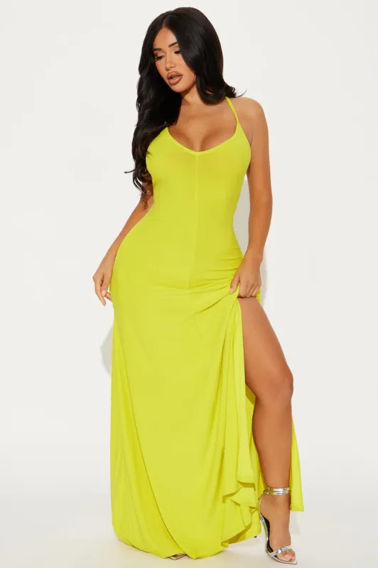 Let Be Real Maxi Dress - Yellow sold by Fashion Nova