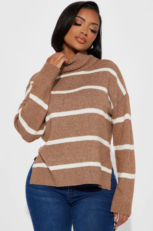 Liora Striped Sweater - Taupe/combo sold by Fashion Nova